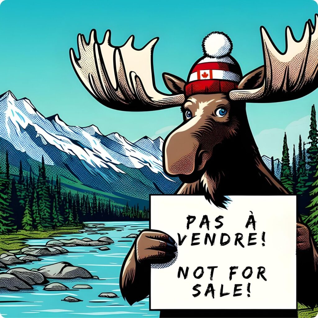 moose with sign that says not for sale