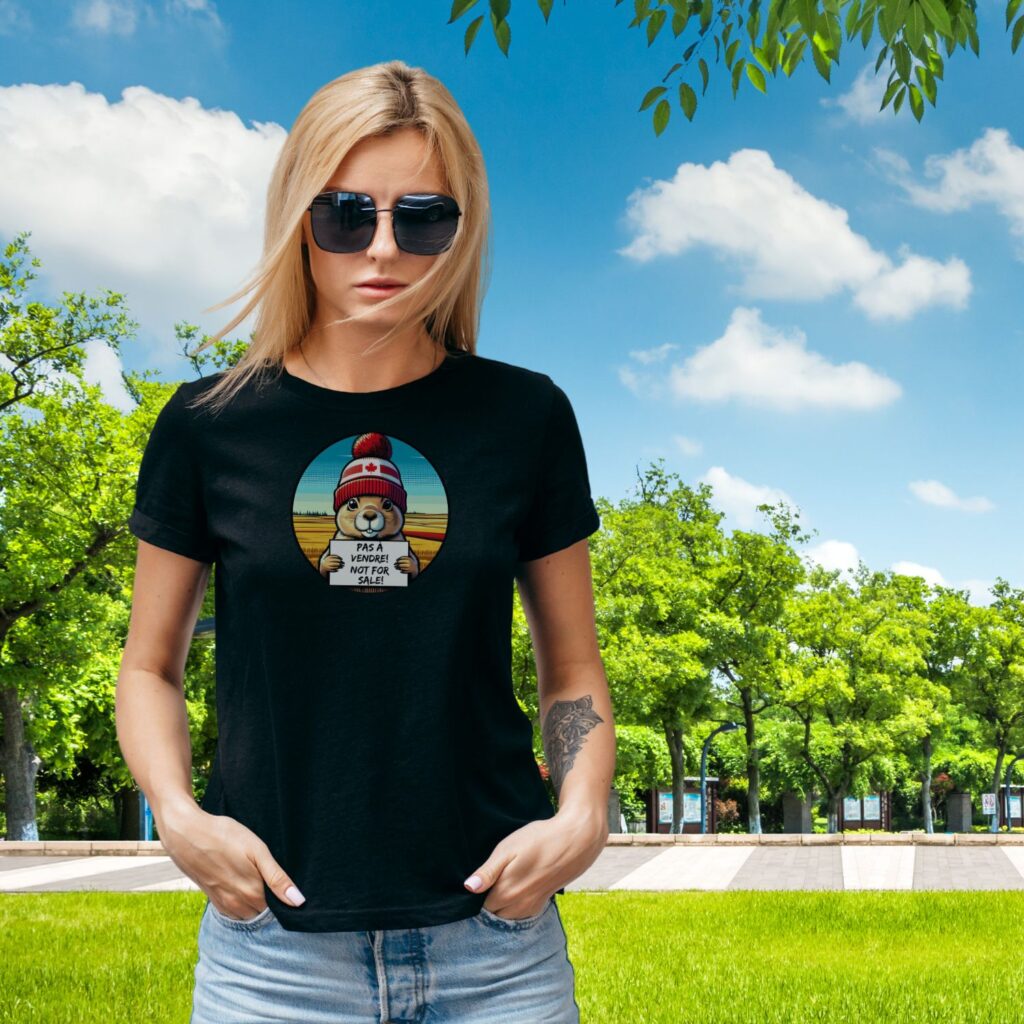Woman with black prairie dog tshirt