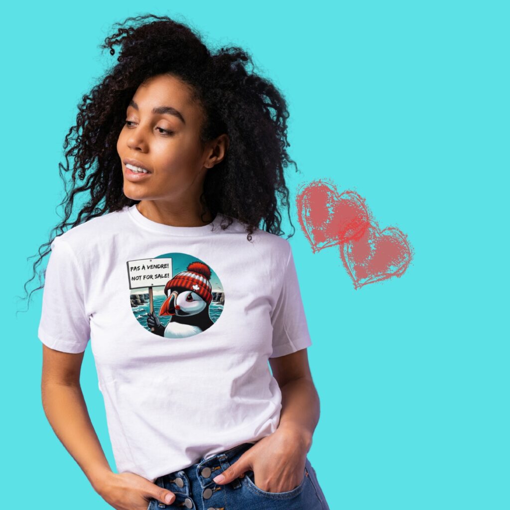 woman in puffin tshirt