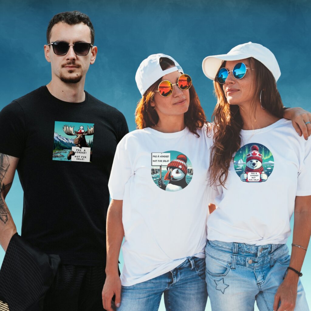 a man and 2 women in tshirts